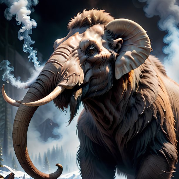 Picture of a smoking mammoth