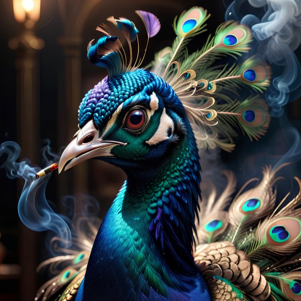 Picture of a smoking peacock