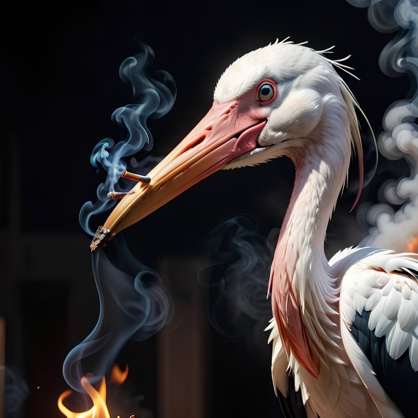 Picture of a smoking stork