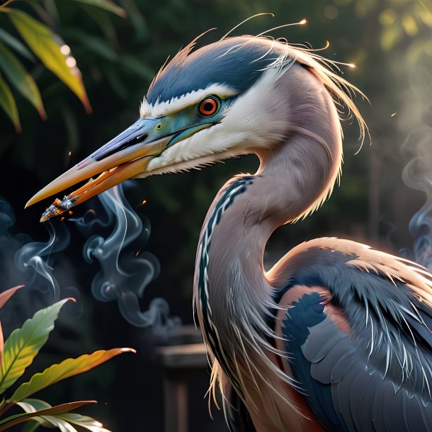 Picture of a smoking heron