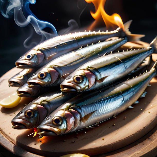 Picture of a smoking sardines