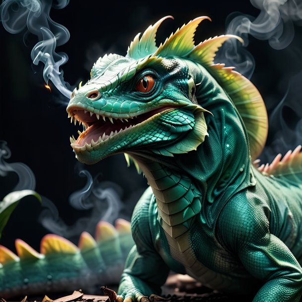 Imagen de un basilisk fumador