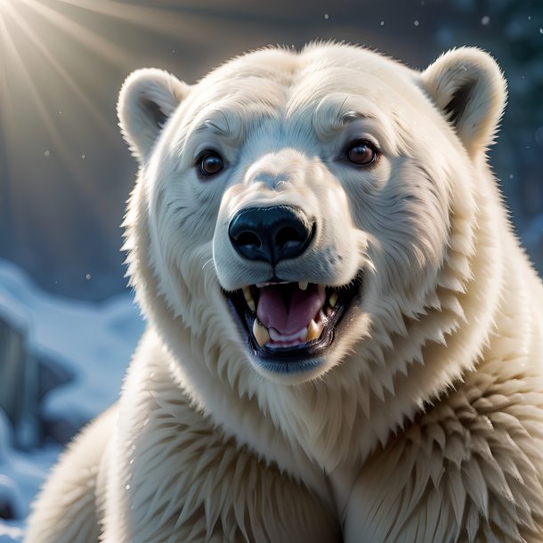 Imagen de un oso polar sonriente