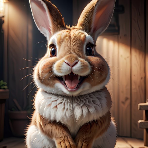 Photo d'un lapin souriant