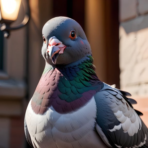 Imagem de um pombo sorridente