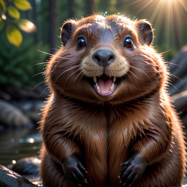 Picture of a smiling beaver