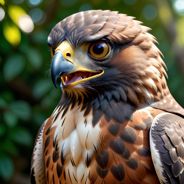 Picture of a smiling hawk