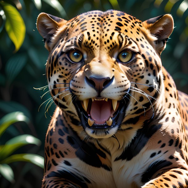 Imagem de um jaguar sorridente