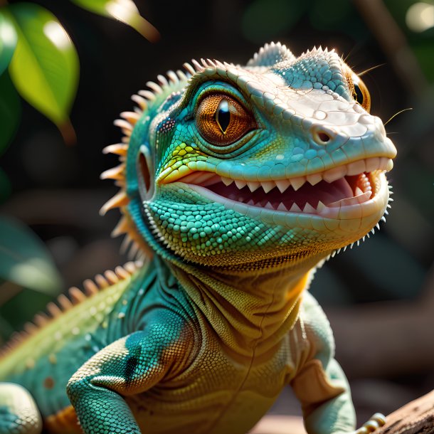 Photo d'un lézard souriant