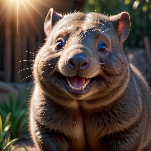 Imagem de um wombat sorridente