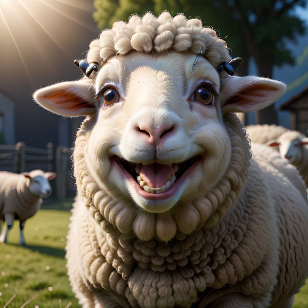 Image d'un mouton souriant