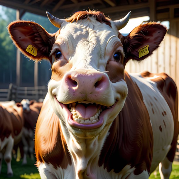 Imagem de uma vaca sorridente