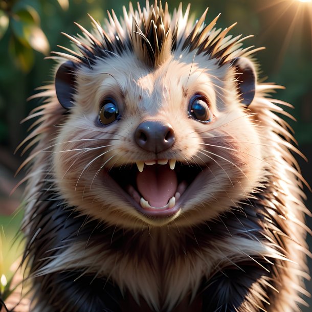 Foto de un puercoespín sonriente