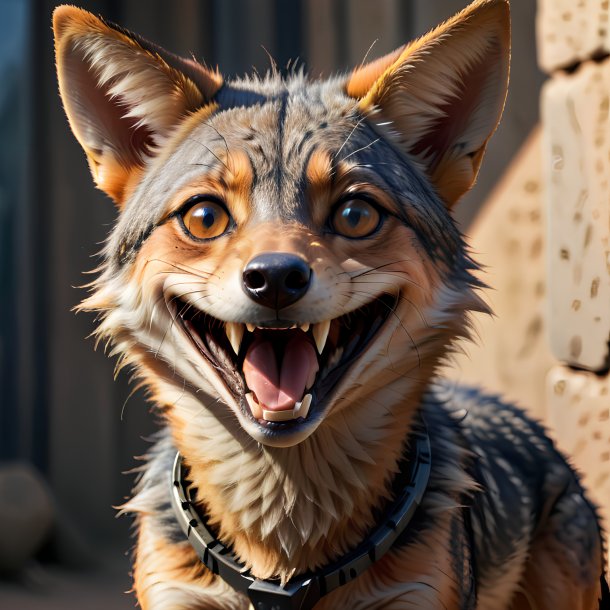 Picture of a smiling jackal