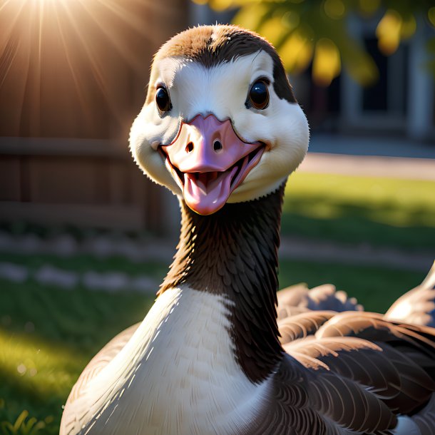 Photo d'une oie souriante