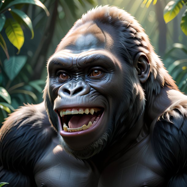 Picture of a smiling gorilla