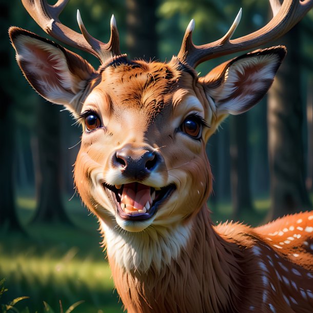 Image d'un cerf souriant