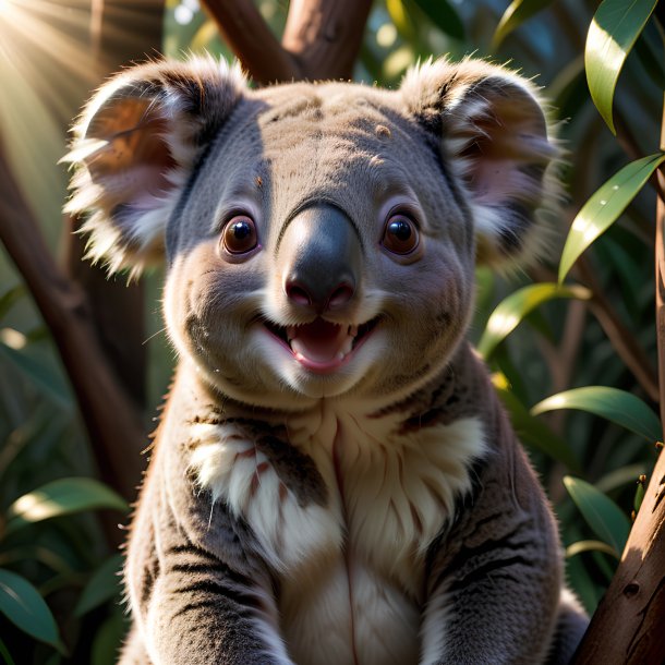 Imagem de um coala sorridente