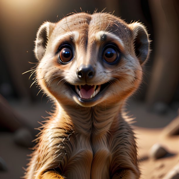 Imagem de um meerkat sorridente