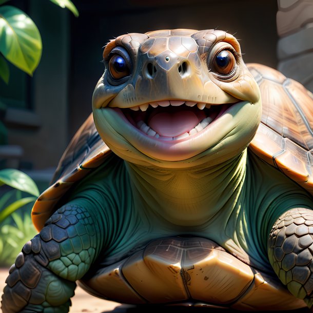 Photo d'une tortue souriante