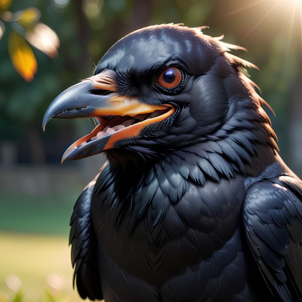 Picture of a smiling crow