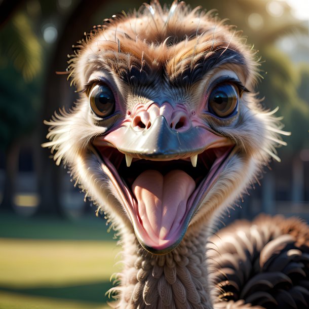 Picture of a smiling ostrich