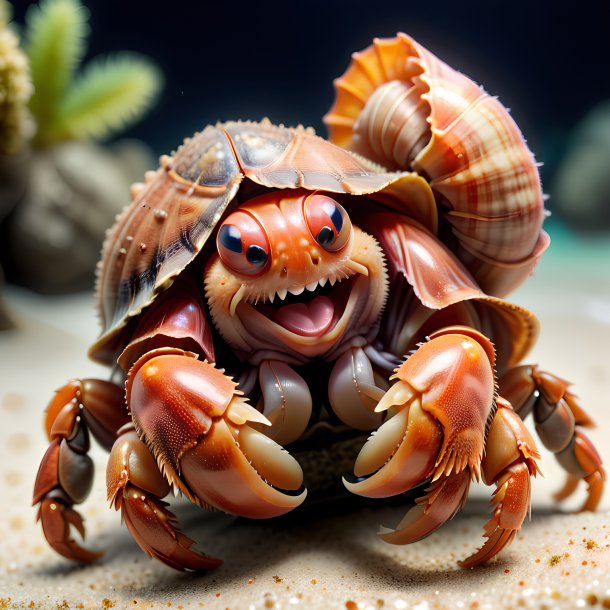 Image d'un crabe ermite souriant