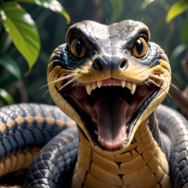 Foto de un rey cobra sonriente