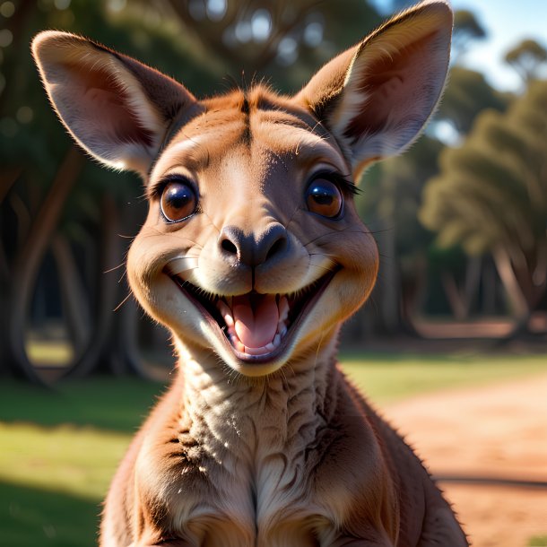 Picture of a smiling kangaroo