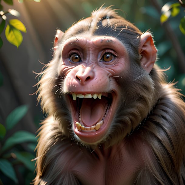 Picture of a smiling baboon