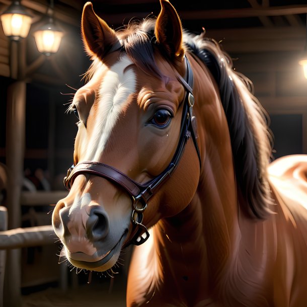 Photo d'un cheval souriant