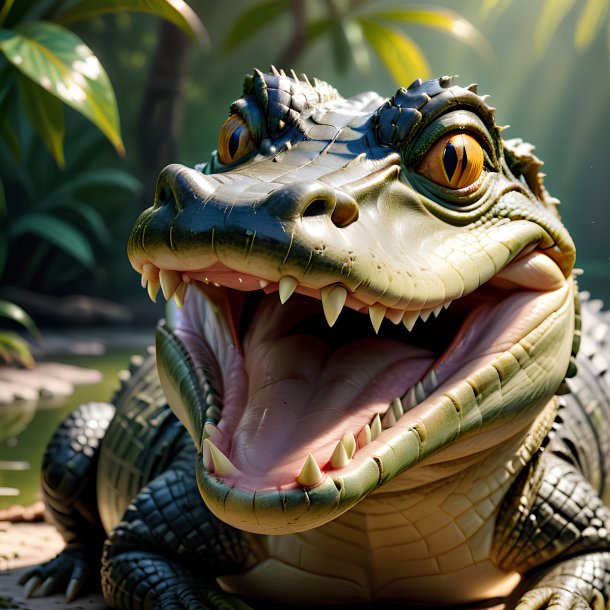 Photo d'un alligator souriant