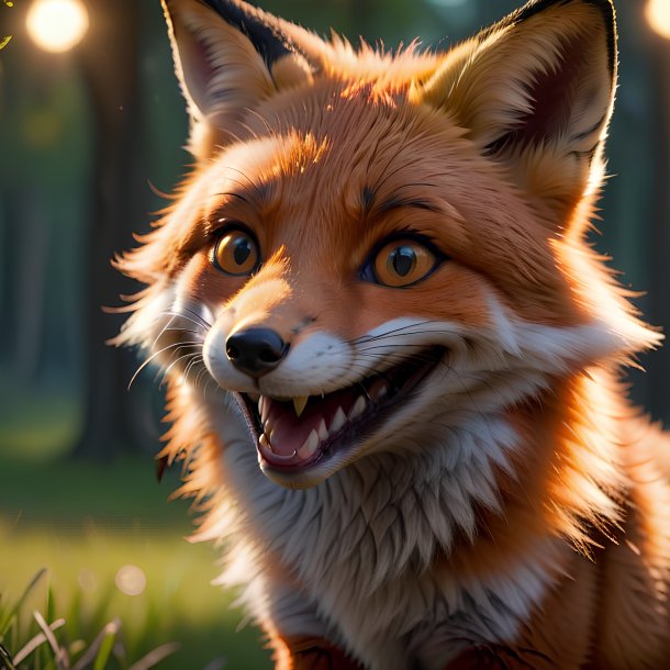 Photo d'un renard souriant