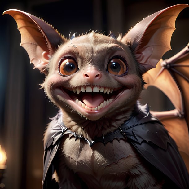 Photo d'une chauve-souris souriante