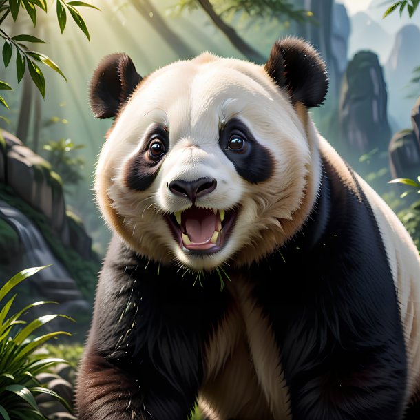 Picture of a smiling giant panda