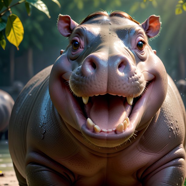 Picture of a smiling hippopotamus