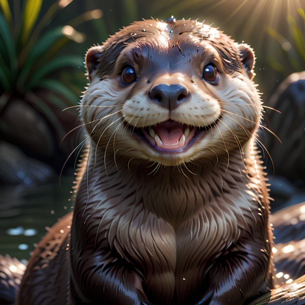 Picture of a smiling otter