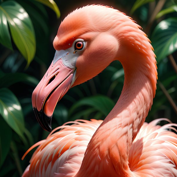 Picture of a smiling flamingo