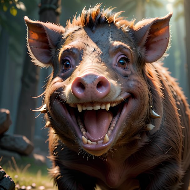 Picture of a smiling boar