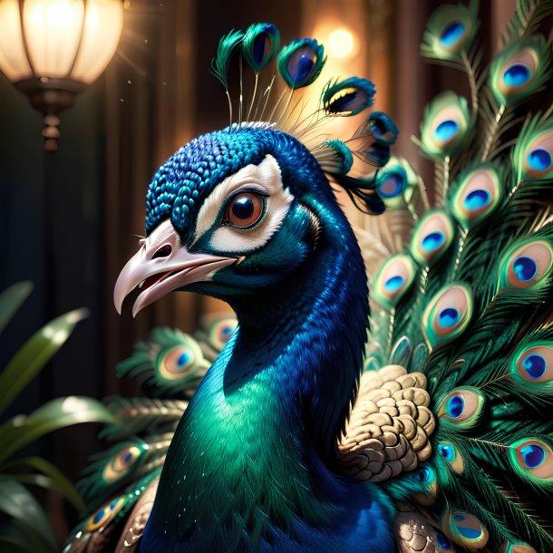 Foto de un pavo real sonriente