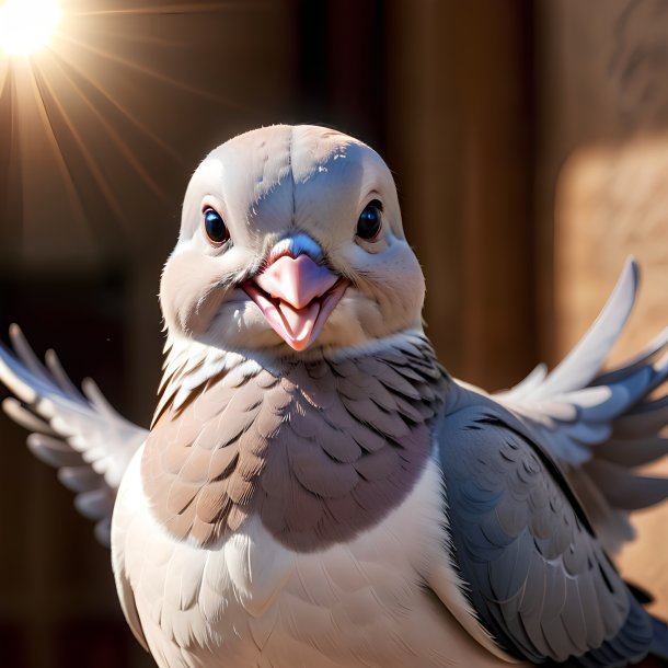 Photo d'une colombe souriante