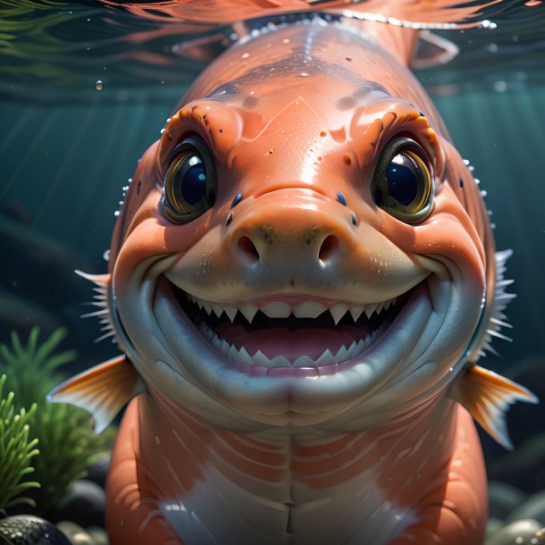 Imagen de un salmón sonriente