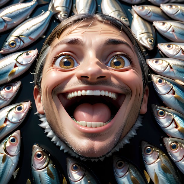 Photo d'une sardine souriante