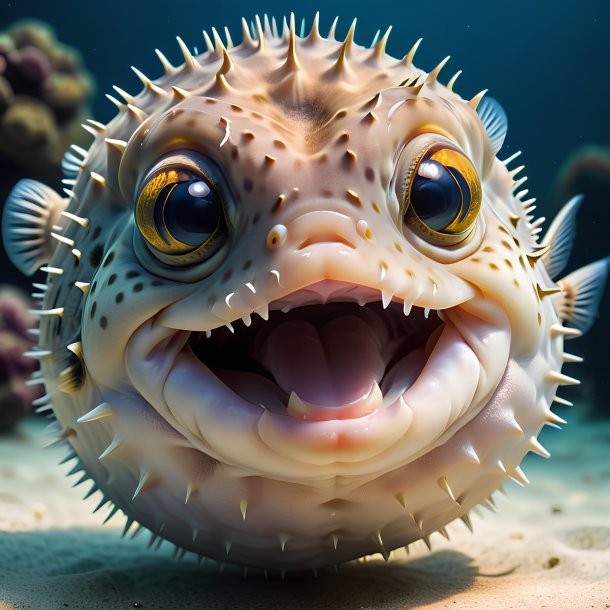 Picture of a smiling pufferfish