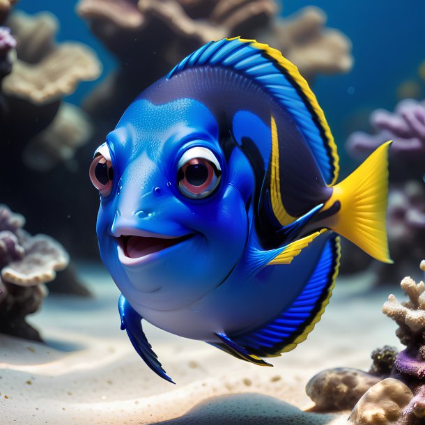 Picture of a smiling blue tang