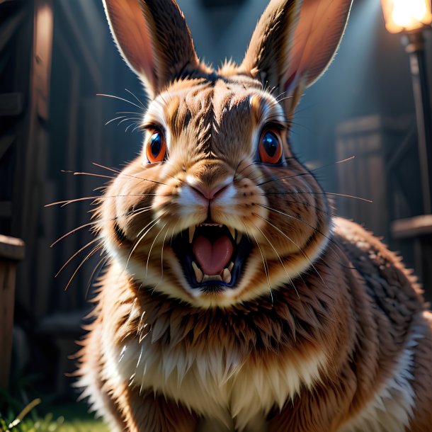 Picture of a angry rabbit