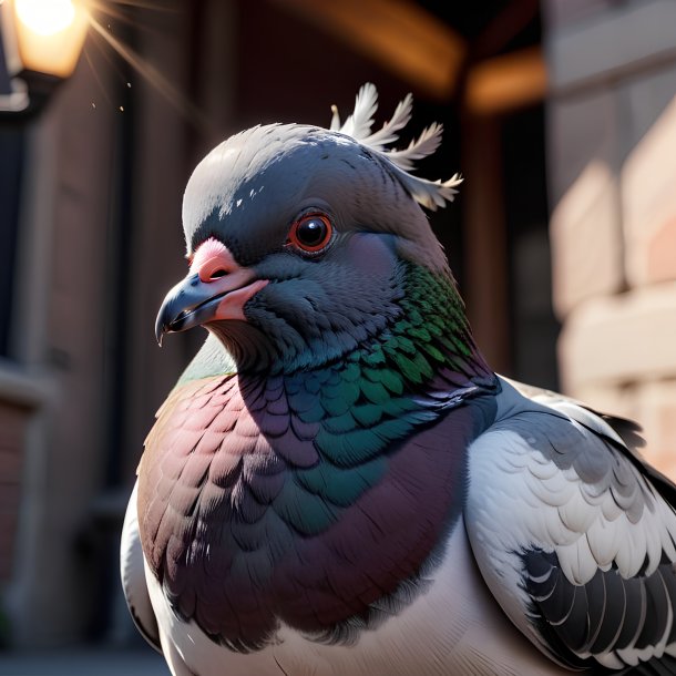 Imagem de um pombo irritado