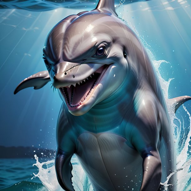 Picture of a angry dolphin