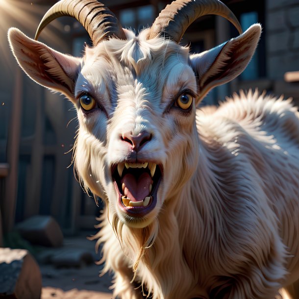 Picture of a angry goat