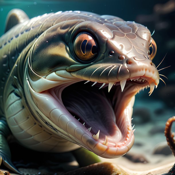 Picture of a angry eel